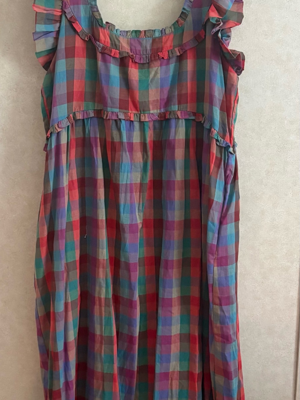 Wishlist Multicolor Plaid Ruffle Dress - Lightweight Summer Style